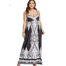 ROSE GAL Plus Size 5XL Arab Print Spaghetti Strap Boho Maxi Long Dress Women Big Size Sleeveless Ethnic Beach Dress Summer ROSE GAL Plus Size 5XL Arab Print Spaghetti Strap Boho Maxi Long Dress Women Big Size Sleeveless Ethnic Beach Dress Summer