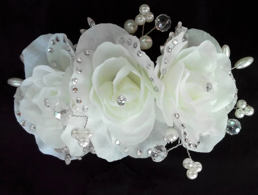 Wedding Accessori Per Capelli Nuziale Pettine Di Strass Fiore Della Perla Dell'Annata Copricapo Clip Bijoux Cheveux Forcine Capelli Tiara Noiva