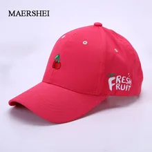 MAERSHEI/Новинка года; Весенняя Милая шапка с фруктами; Кепка для девочек; юношеский Бейсбол; кепки; летние женские оранжевые, розовые, желтые кепки
