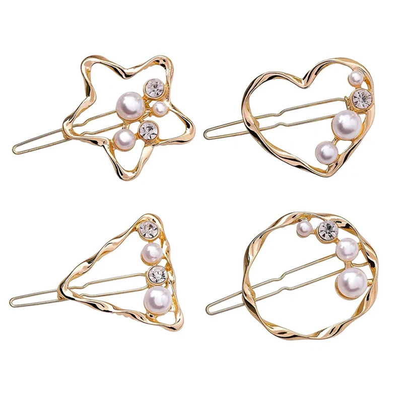 

Pearl Cryatal Fashion Women Girls Hairpins Girls Star Heart Hair Clip Delicate Hair Pin Hair Decorations Jewelry Accessories