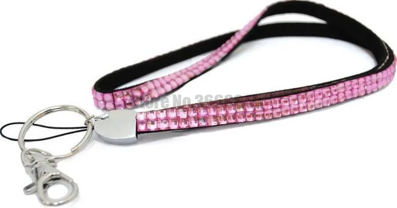 36 см горный хрусталь Bling Кристалл пользовательский Ремешок ID значок сотового телефона и держателя ключа