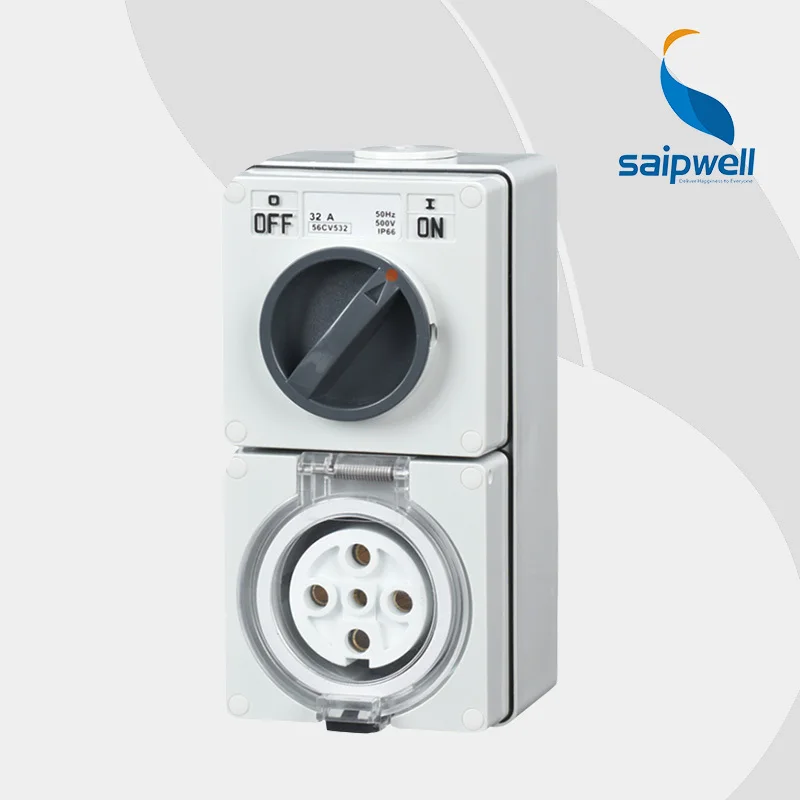 

IP66 500V 32A Isolator Switch Disconnector Combination Switch Socket 56CV532