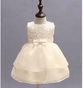 Платья для крестин, платье для крещения крестильное платье для маленьких девочек свадебное платье в стиле принцессы для маленьких девочек; комплект одежды для девочек из 1 год, платье для дня рождения для новорожденных Одежда для малышей - Цвет: ivory
