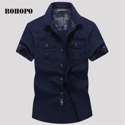 Afs Jeep Manga Corta Camisa de Algodón Casual para Hombre, Manga Corta, Corte Slim, Cuello Abotonado, Camisa de Punto Suelta, Camisa Militar Afs Jeep Manga Corta Camisa de Algodón Casual para Hombre, Manga Corta, Corte Slim, Cuello Abotonado, Camisa de Punto Suelta, Camisa Militar