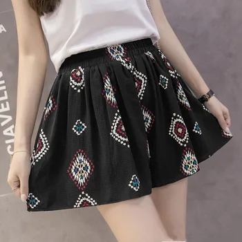 

Women Chiffon Shorts Summer Floral Printed Short Skirts Womens Wide Leg Sunflower Casual Fashion Stripe Shorts Skirt