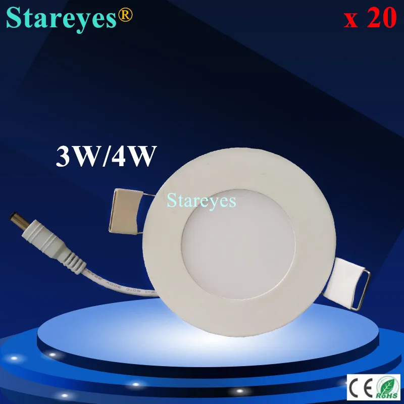 

Free shipping 20 pcs round led panel light 3W 4W AC90-265V 2835 SMD led downlight bulb spotlight lamp ceiling light lighting