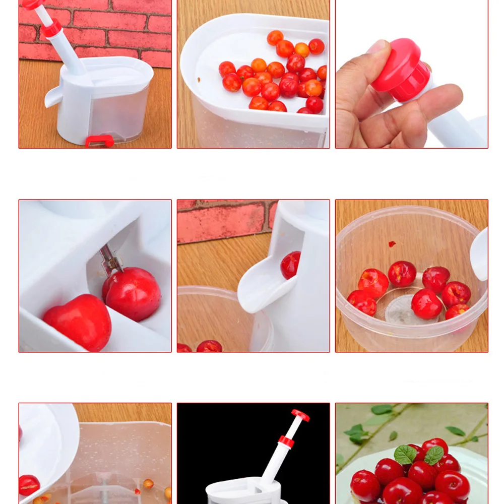 6 Hole Cherry Corer With Container Kitchen Gadgets Tools Novelty Super  Cherry Pitter Stone Corer Remover Pit 6 Kitchen Tools - AliExpress