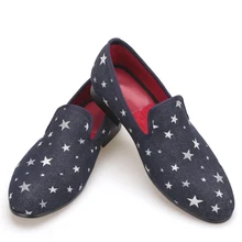 Men dress shoes New Fashion Star Men Loafers Navy blue Plus Size apatos hombre oxford mens velvet loafers