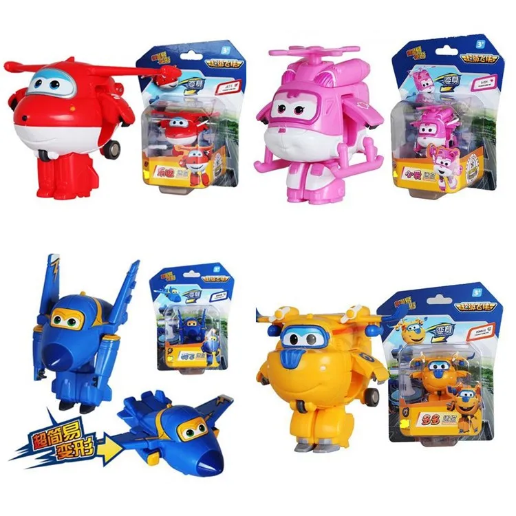 4PCS/Lot Super Wings Mini Planes Deformation Airplane Robots Action