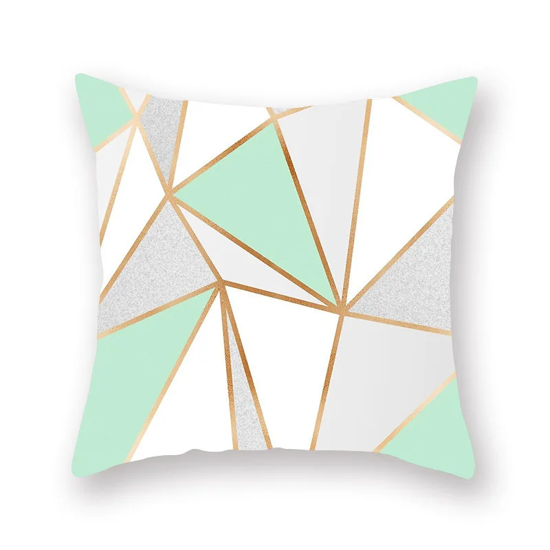 45*45 см геометрический чехол на диванную подушку мятно-зеленый персиковый; кожа, вельвет Чехол на подушку чехол на автомобильное сиденье стула для дома декоративный