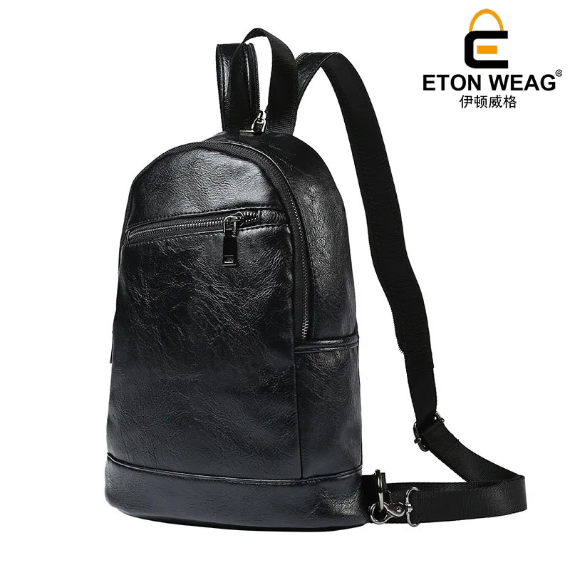 ETONWEAG New 2017 women brands cow leather black zipper organizer laptop bags preppy style backpacks vintage