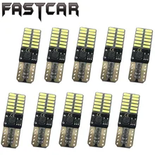 10x 12V 24V Non polarity Canbus T10 LED bulbs with 4014SMD 24 leds Light 194 168 W5W LED LAMP white blue NO OBC ERROR