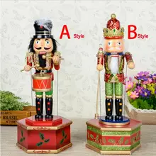 HT057 Free shipping toy 31CM fine painted nutcracker Music Box walnut soldiers Christmas crafts birthday gift
