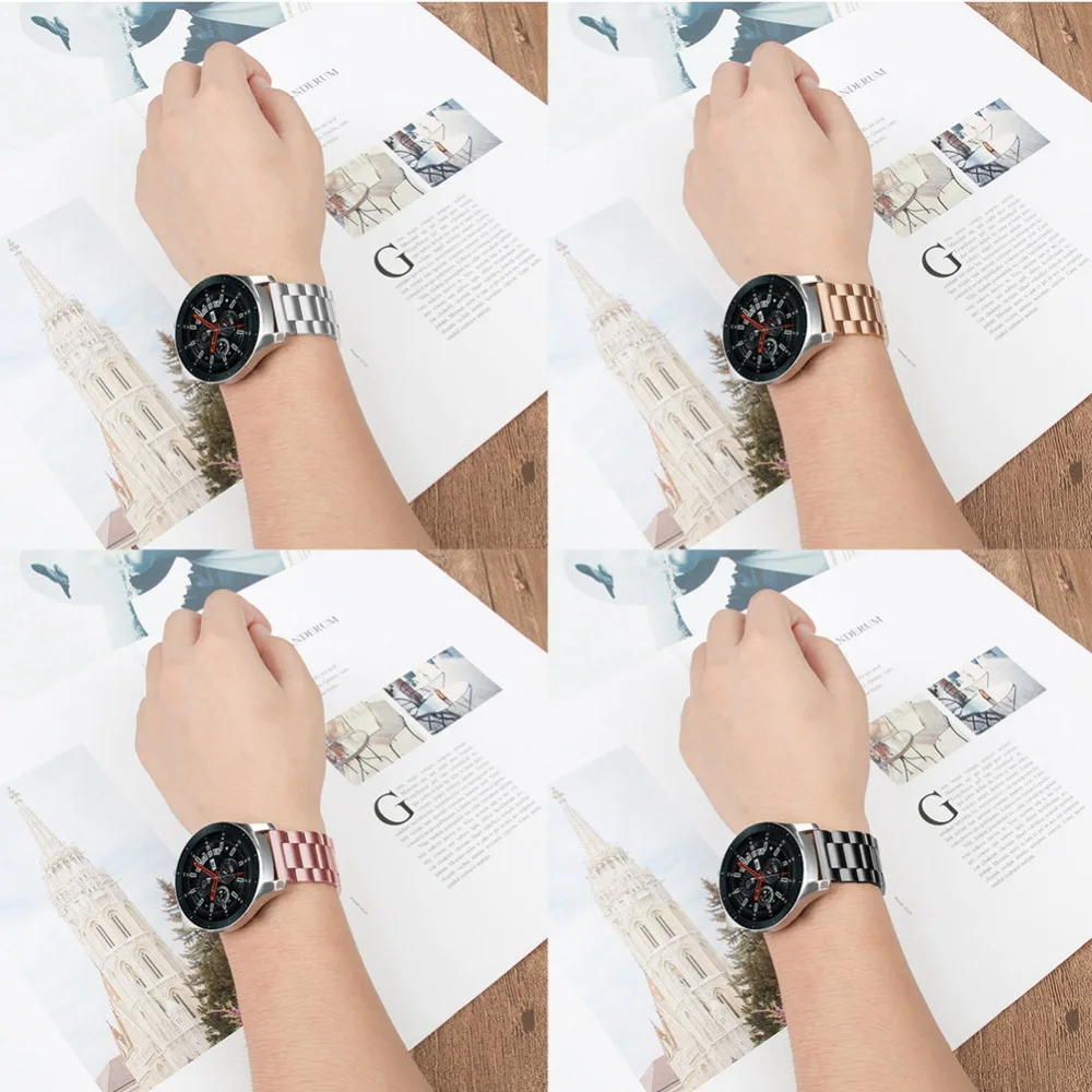 Роскошный Смарт-браслет для samsung Galaxy Watch S4 42 мм 46 мм сменный ремешок для часов металлический браслет из нержавеющей стали