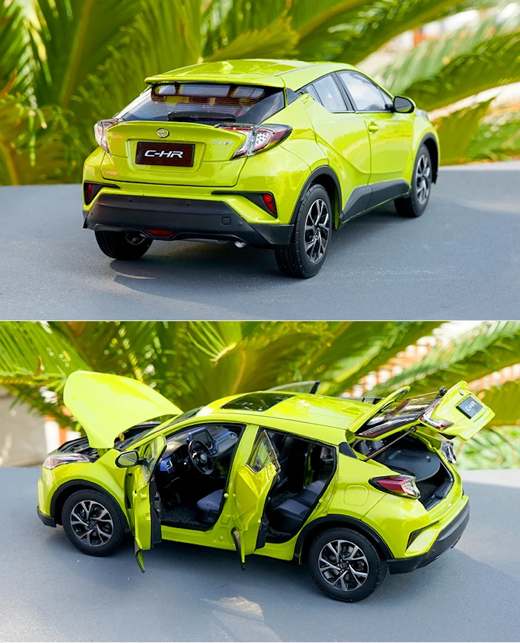 6 цветов 1:18 TOYOTA C-HR модель из цинкового сплава, высококачественная металлическая коллекция и Подарочная модель автомобиля украшения