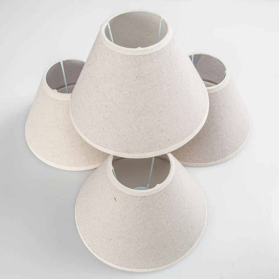 E14 E12 Chandelier Lamp Shades, Hardback Candle Cotton Linen Lampshade