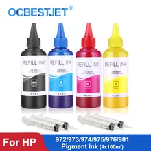 100 ml/бутылка для hp 972 973 974 975 976 981 пигментные контейнер с чернилами для hp Pagewide 352dw 377dw 452dw 477dw 552dw 577dw P55250 OEM