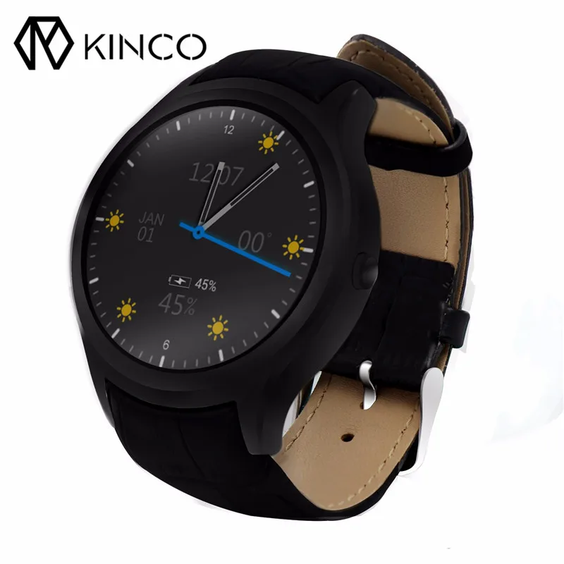 

KINCO 1GB RAM 8GB ROM MTK6580 450mAh Android 5.1 WiFi Pedometer Barometer Smart Watch Health Heart Rate Monitor for IOS/Android