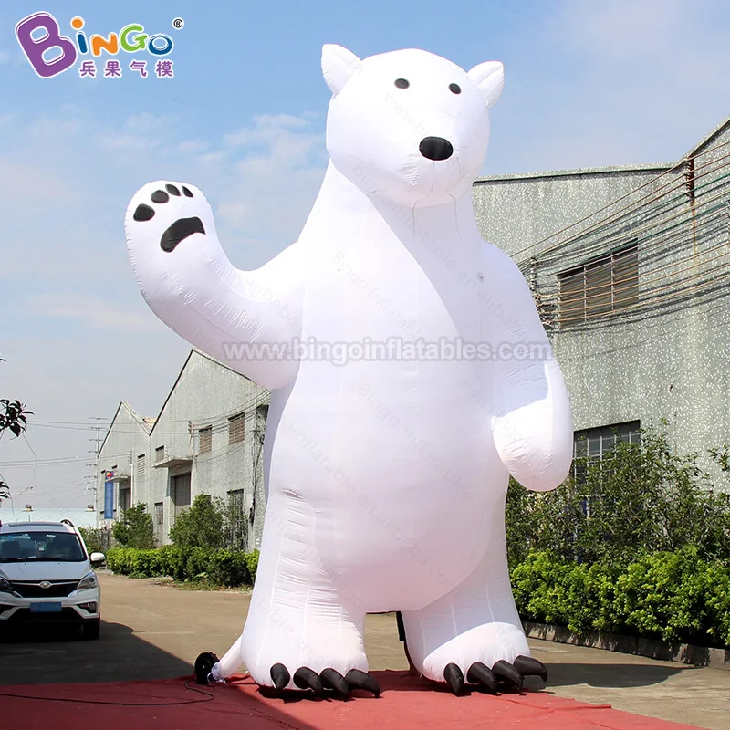Открытый Рождественский надувной белый медведь, 6 м высокий рождественский полярный медведь-надувная игрушка