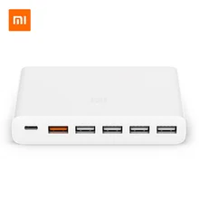 Оригинальное зарядное устройство Xiaomi Mijia USB-C, 60 Вт, type-C& USB-A, 6 портов, выход, двойной QC 3,0, быстрое зарядное устройство для смартфонов, планшетов