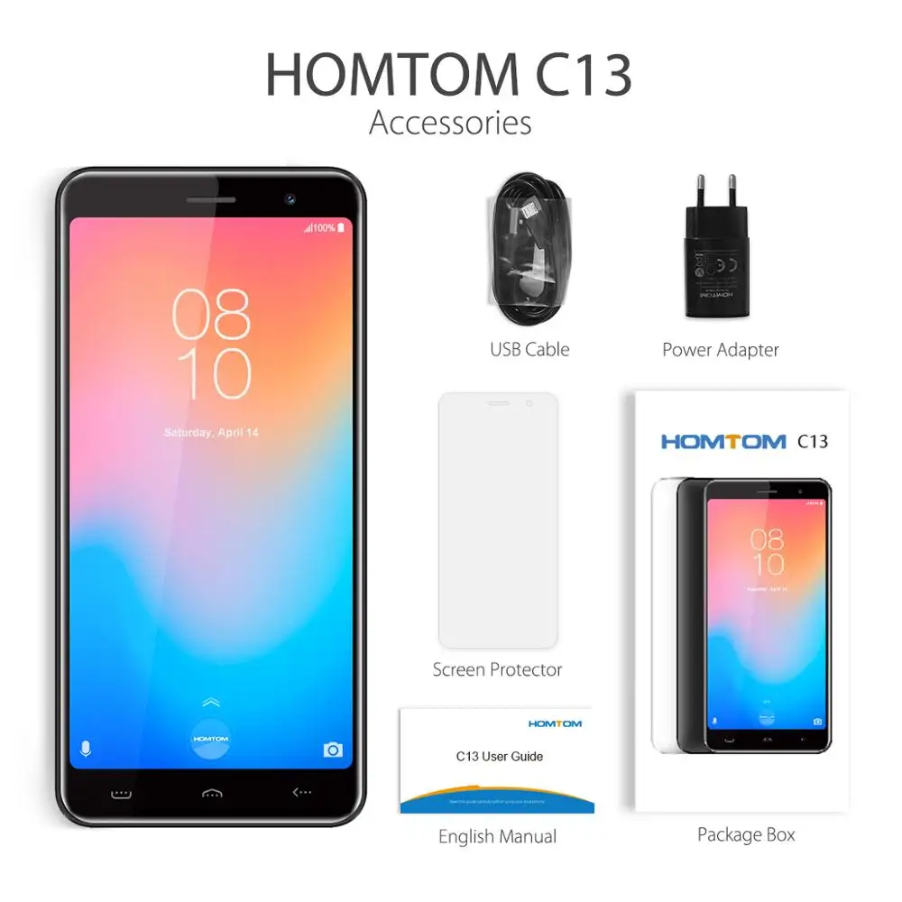 HOMTOM C13 5 0 дюймов 3g смартфон 18:9 полный дисплей MT6580M четырехъядерный 1 ГБ ОЗУ 8 Гб ПЗУ