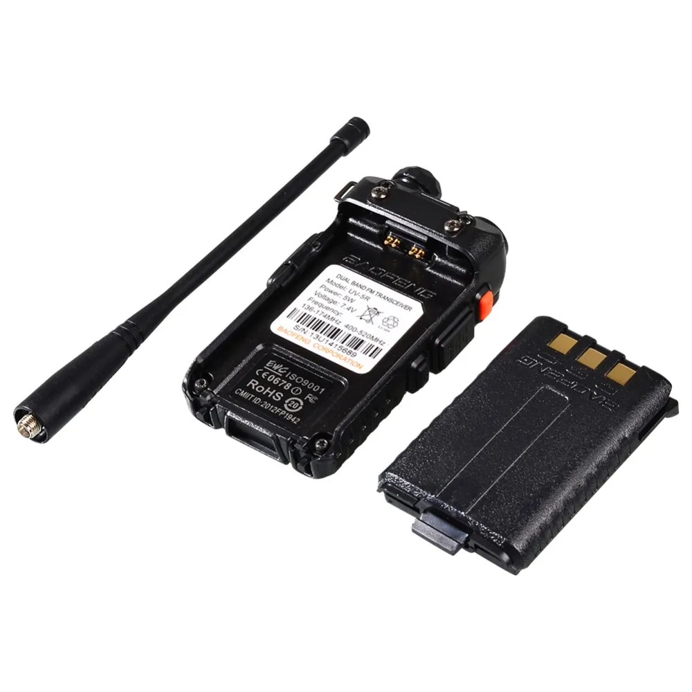 2 шт Новый черный BAOFENG UV-5R портативная рация VHF/UHF 136-174/400-520 MHz двухстороннее радио ЕС Америка; Россия наличии