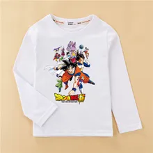 Lolocee GOKU/футболка с героями мультфильмов повседневные рубашки с 3D драконом для мальчиков-подростков Осенняя хлопковая одежда с длинными рукавами Детская футболка с аниме От 5 до 14 лет