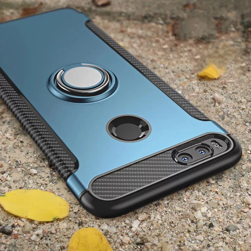 

For Xiaomi Redmi Note 5 5a Case Plastic Silicon 2 in 1 Phone Bag Case Metal Finger Ring Cover For Redmi Note 5 Pro 5A Prime Case