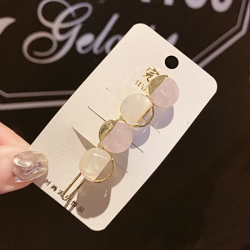 Light Purple Ins новые модные милые ацетатные круглые заколки из сплава, заколки для волос, женские шпильки, головные уборы, держатель для волос, повязка на голову, аксессуары для волос - Цвет: Light Purple