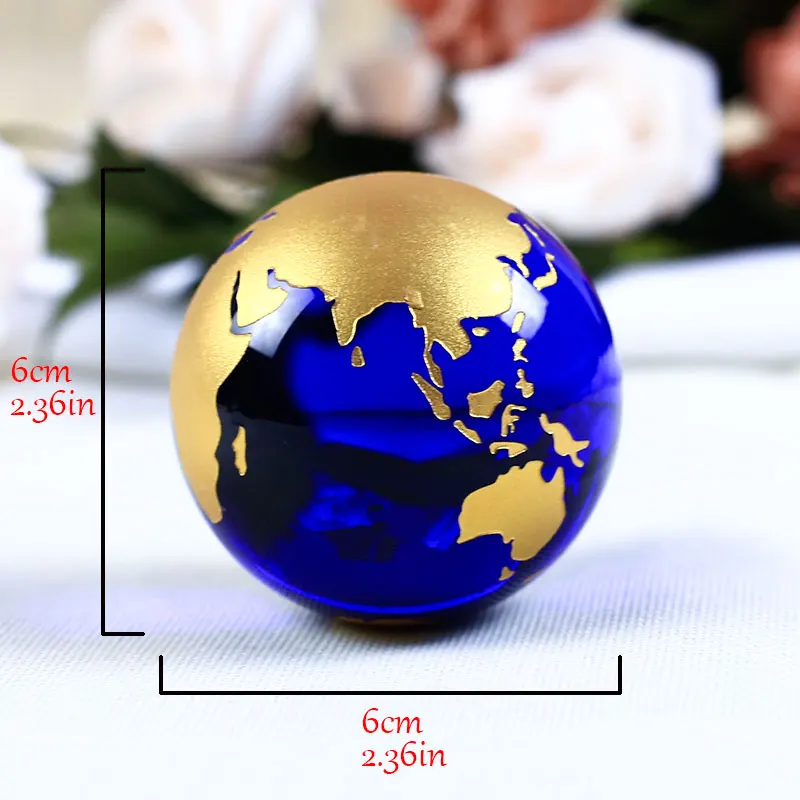 Boule de cristal Globe Feng Shui, Boule de cristal bleu Feng Shui