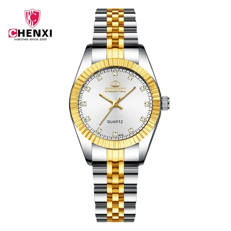 CHENXI Gold Wrist Watch Men Watches Lady Top Brand Luxury Quartz Wristwatches For Lover's Fashion Dress Clock Relogio Masculino
