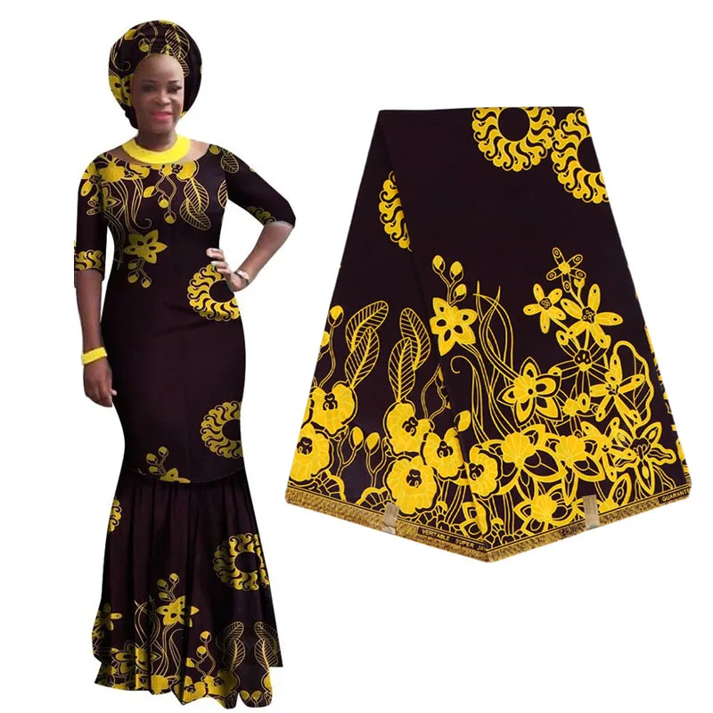 

100% Cotton Ankara African Printing Batik Fabric Real Wax Africa Tissu Sewing Material For Party Dress Artwork Craft DIY Textile