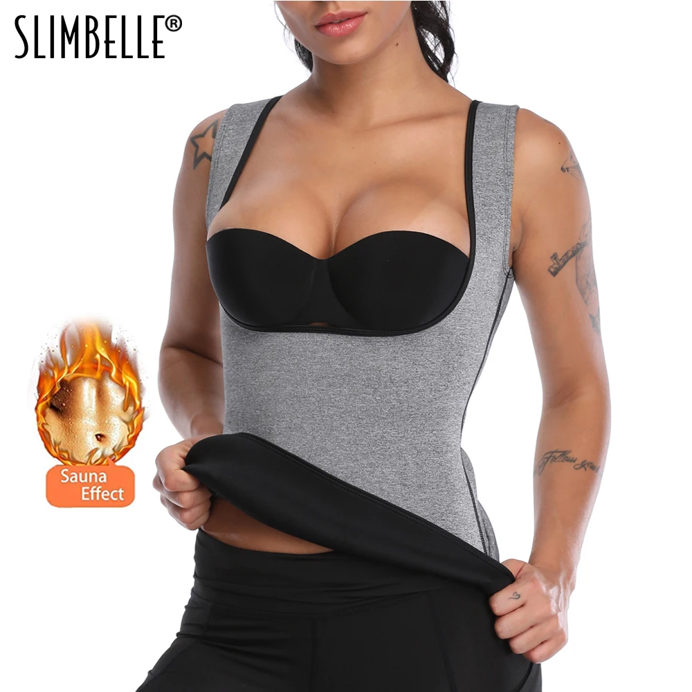 

Women Body Shaper Sweat Waist Trainer Workout Tank Top Slimming Vest Tummy Fat Burner Neoprene Shapewear for Weight Loss