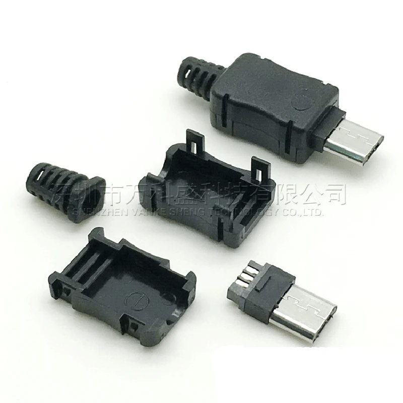 10 шт. Micro USB 5 Pin T порт со штекерной розеткой разъем и пластиковая крышка для DIY