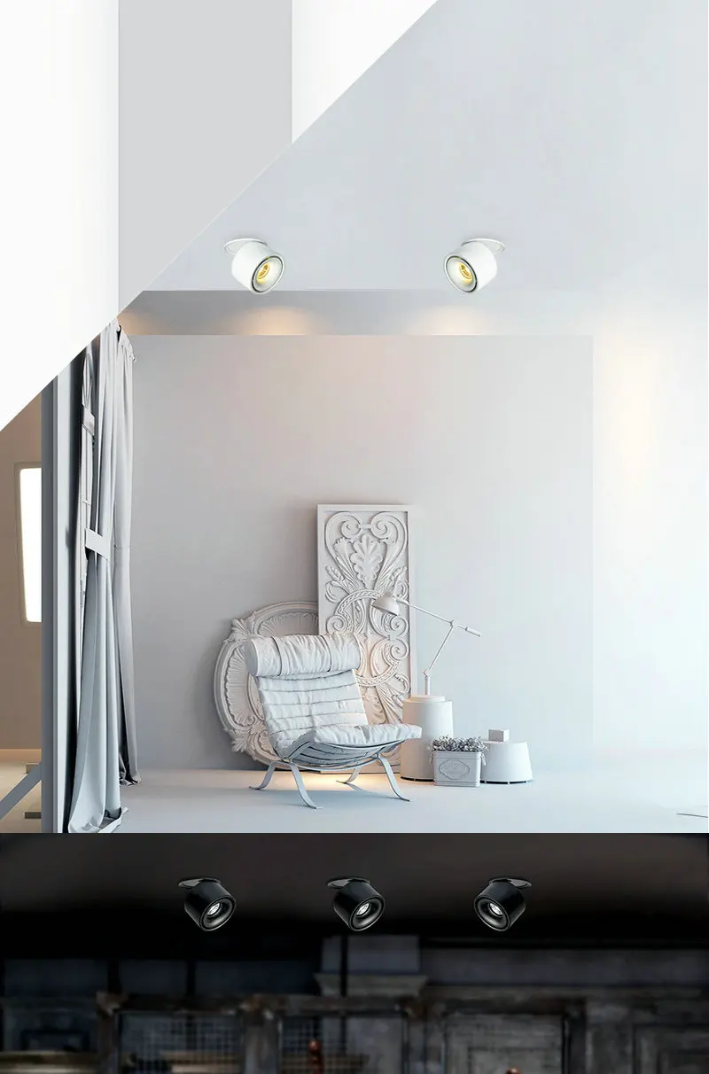 Levou as Luzes do Ponto Iluminação de Teto Girar Graus 15 Cob Regulável Levou Downlight Recesso 360 10 w 7 Cheap Luzes embutidas de LED