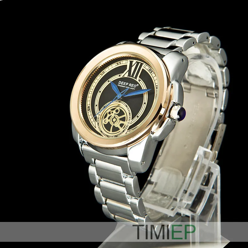 DEEPRED NEW Design Gold Watch Case Men's Chronograph Watch Mens Quartz Watch