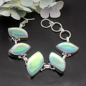 

Hermosa Glowing Nice Jewelry ColorfulTopaz Chain Links Bracelets 7.25 Inch A570 Free Shipping