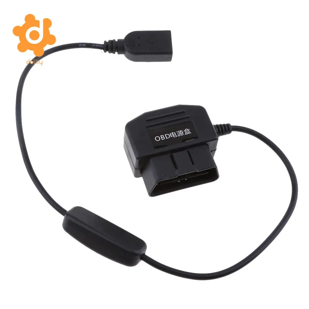 dolity 12V/36V to 5V/2A Car Power Inverter USB Female OBD Step Down Cable DVR GPS