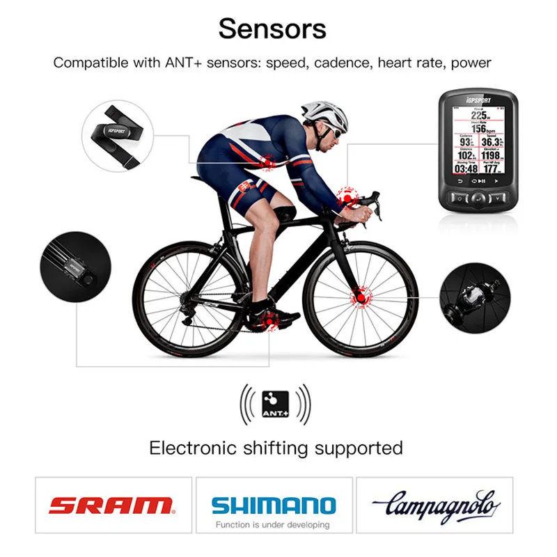  11 Languages IGPSPORT IGS618 GPS Cycling Computer Wireless IPX7 Waterproof Bicycle Digital Stopwatc