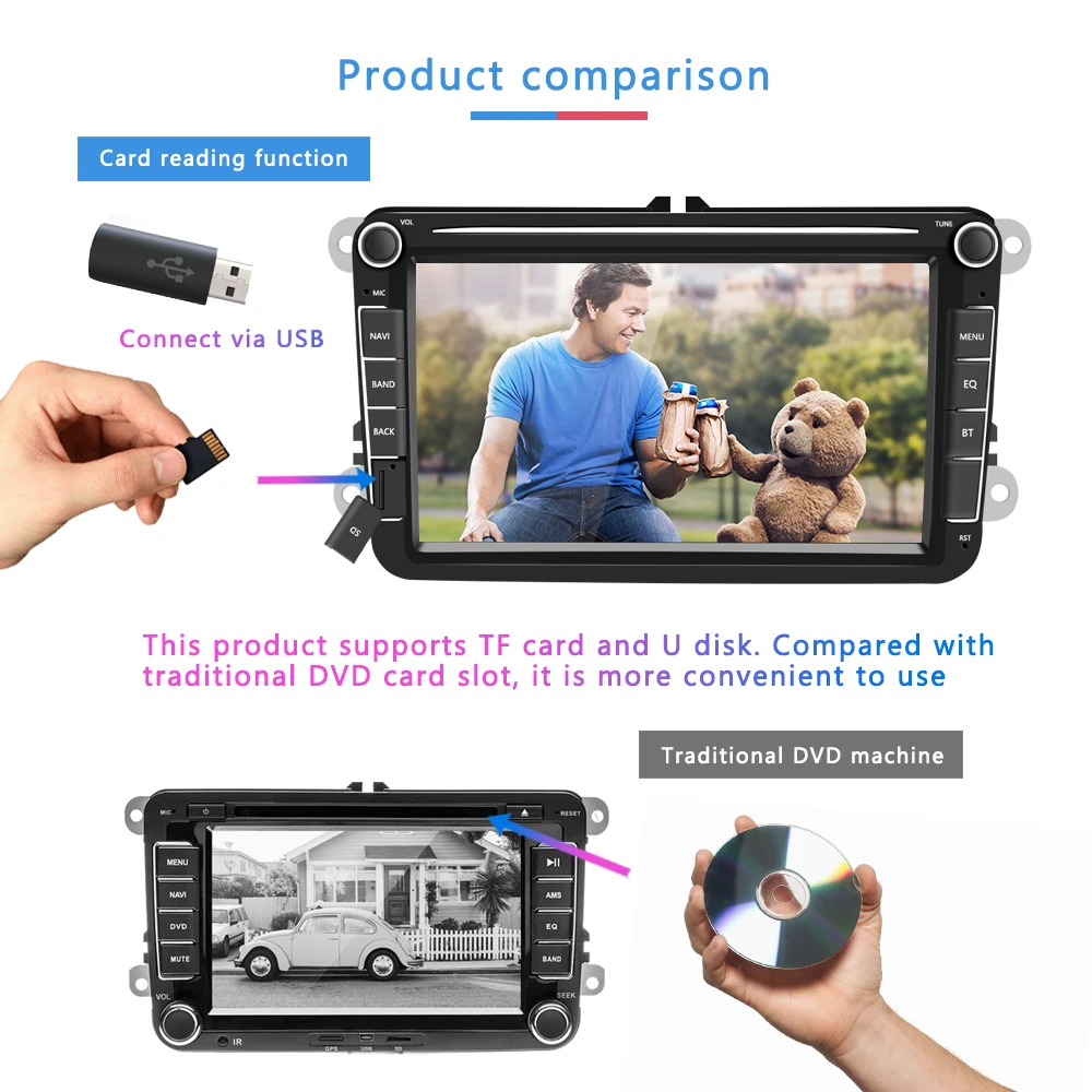 Discount AMPrime Android 2 din CarDVD Multimedia player GPS Navigation WIFI Autoradio Radio Mirrorlink USB FM Car Stereo With Rear Camera 2