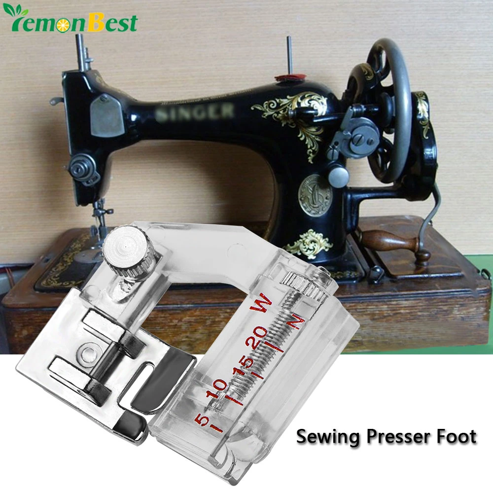1*Adjustable Bias Binder Presser Foot Attaching Binding Snap-on For Home Sewing