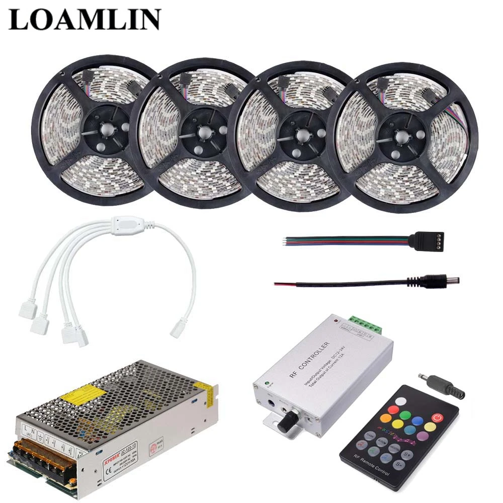 

SMD2835/3528 RGB Led Flexible Strip Light With 18Keys Music Led Controller Power Supply Driver Kit 5M 10M 15M 20M