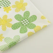 Зеленый и желтый цветочный дизайн хлопковая ткань Tecido постельные принадлежности одежда Кукла домашний текстиль Quiting пэчворк