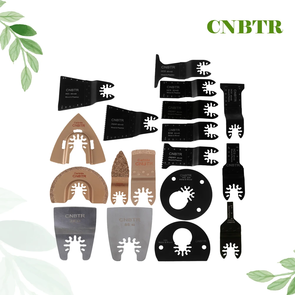 

18PCS CNBTR Quick Release Oscillating MultiTools Saw Blades Carbide Rasp Scrapes