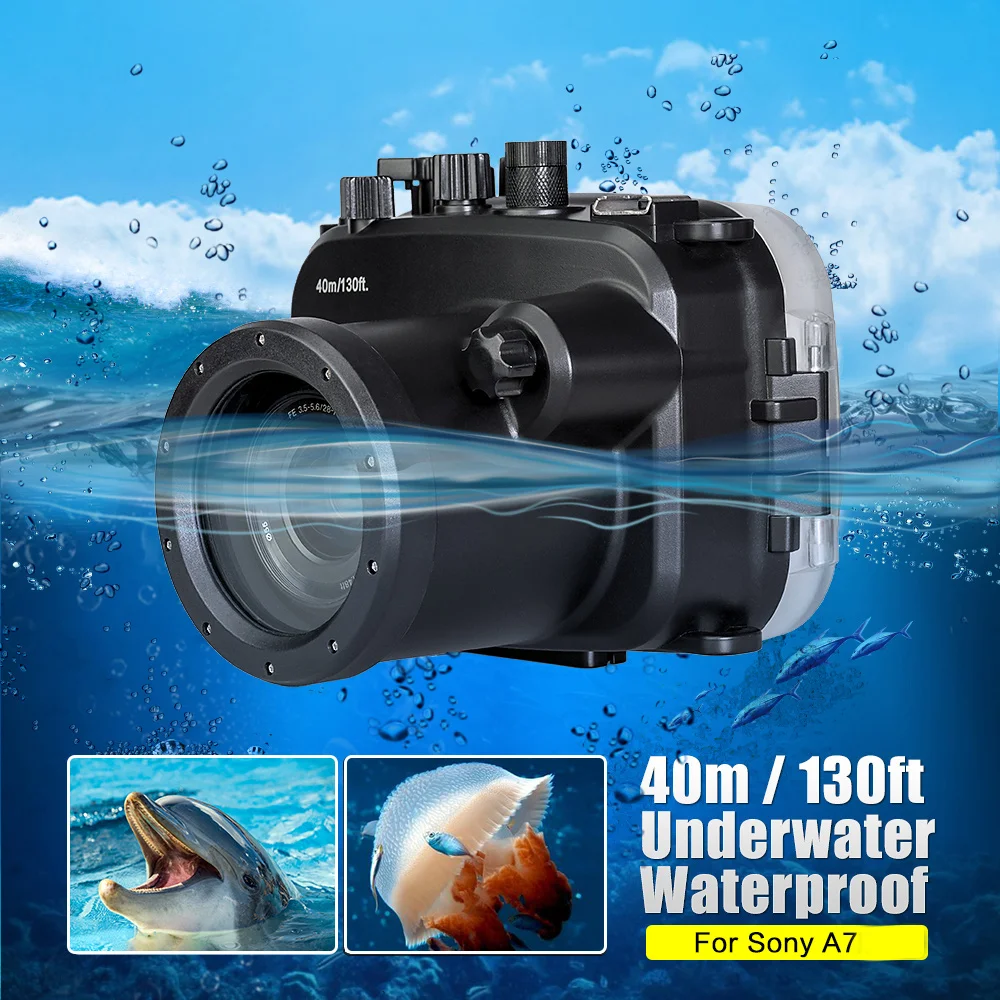 Сумка для камеры Seafrogs для sony A7 водонепроницаемый корпус глубина 40 м для sony A7R аксессуары для дайвинга подводный чехол Корпус для камеры