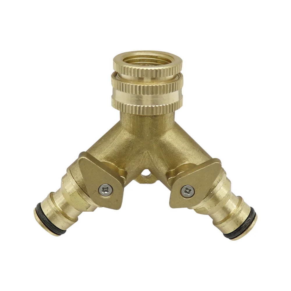 Garden Y Hose Connector Brass 2 ways Valves drip irrigation fittings agriculture irrigation