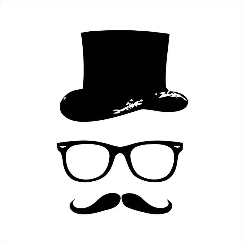 Dsu面白い帽子メガネ髭ウォールステッカービニールデカール壁紙アート壁画家の装飾送料無料 Home Decor Vinyl Decalwall Sticker Aliexpress