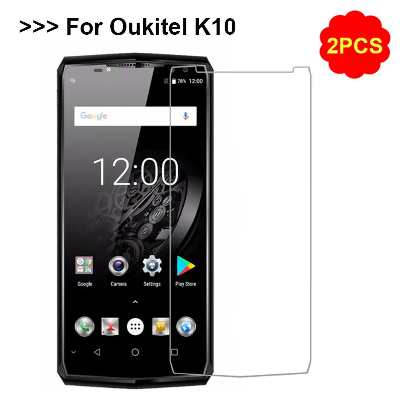 

2PCS OUKITEL K10 Tempered Glass For OUKITEL K10 6.0 inch Screen Protector 9H 2.5D Explosion-proof LCD Film For OUKITEL K10 4G