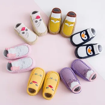 

Cute Baby Boys Girls Shoes Toddlers Soft Sole Non-Skid Indoor Shoes Socks/Slippers Autumn