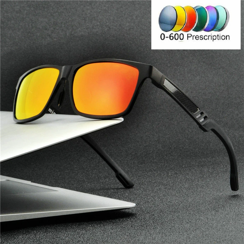 MINCL2019 Diopter Sunglasses for Men Square Myopia Prescription Sun